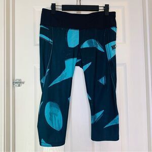 Lululemon Run Top Speed Crop Leggings Teal/Black Size 8